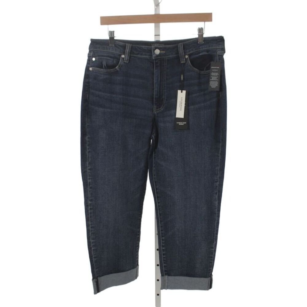 Liverpool Los Angeles Women Cropped Mid-Rise Jeans Blue Cotton 23in Size 12